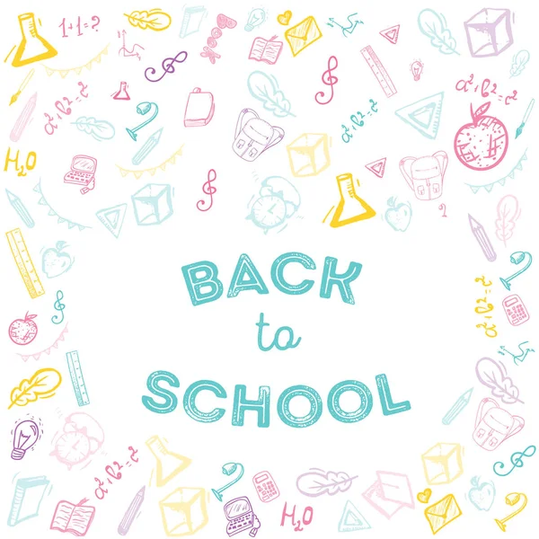 Back to School doodle background with place for text — Stock Vector