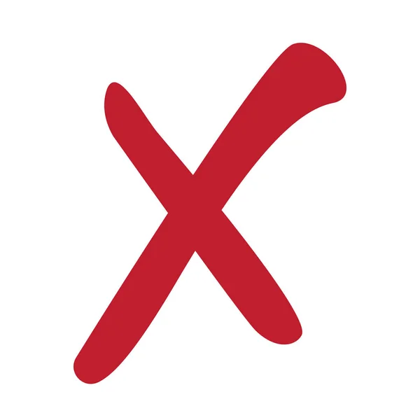 Червоний хрест знак для веб-сайтів. Неправильний символ ізольовано на білому тлі Векторні ілюстрації . — стоковий вектор