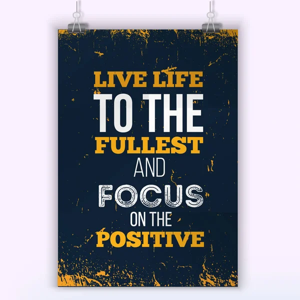 Focus on the positive. Poster Quote Typographic Design. Wall poster — Stock Vector