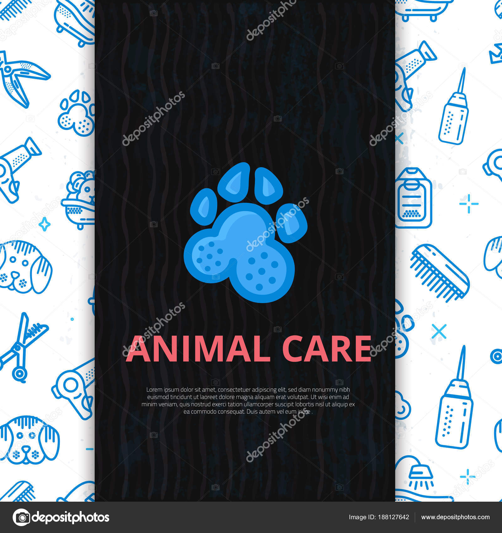 Toelettatura Per Cani Linea Poster Di Arte Con Il Segno Del