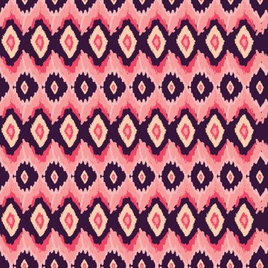 Ikat kabile grunge süsleme. Etnik Dikişsiz desen vektör tasarımı. Çizgili Aztek halk tarzı.