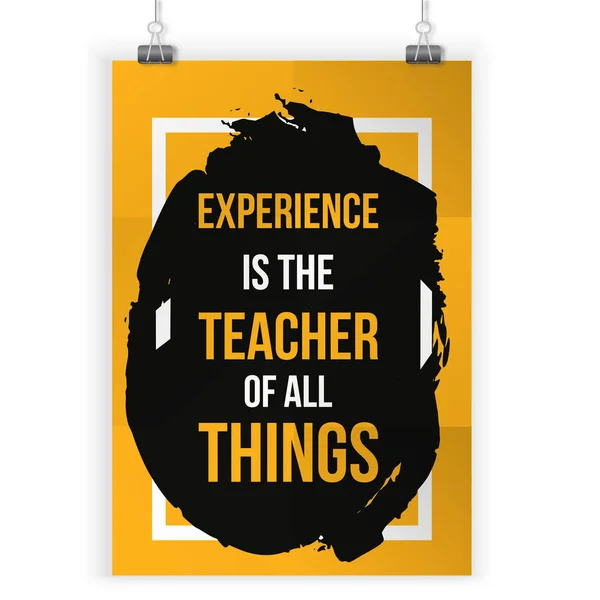 Inspirational motivational quote about Experience. Typography quote for t shirt fashion, wall art prints. — Stock Vector