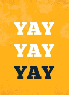 Yaşasın vektör kartpostalı, yaşasın eğlenceli poster afişi, modern grunge ifade illüstrasyonu