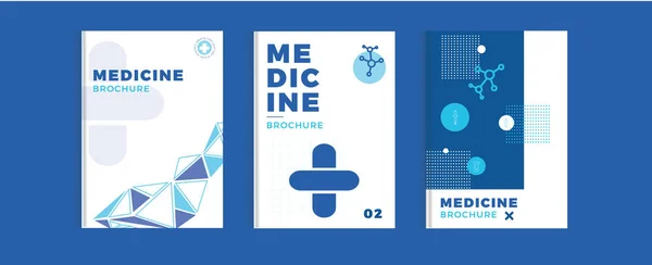 Medicine brochure pharmacy template, flat healthcare cover design, corporate identity — Stock Vector