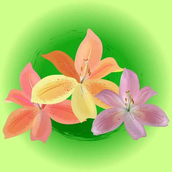 Three lilies spa logo — Stock Vector