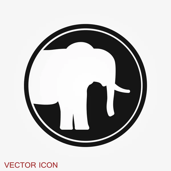 Elefante icono, vector logotipo línea de arte ilustración — Archivo Imágenes Vectoriales