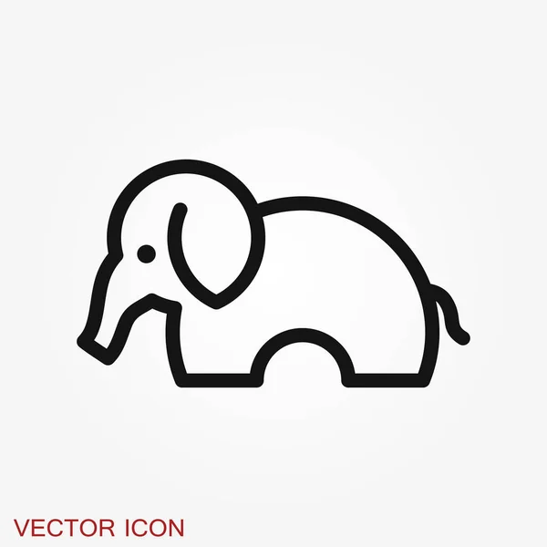 Icona elefante, logo vettoriale linea illustrazione artistica — Vettoriale Stock