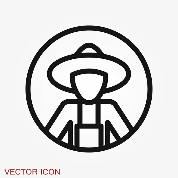 Icono del agricultor - vector avatar agricultor o símbolo — Archivo Imágenes Vectoriales