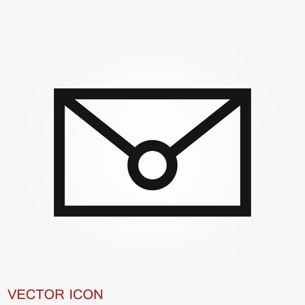 Envelope icon, vector mail envelope and letter symbol — Stock Vector