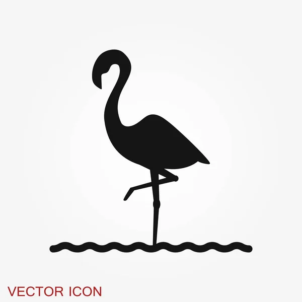 Ikona Flamingo, minimalistyczna ilustracja wektora, symbol ptaka — Wektor stockowy