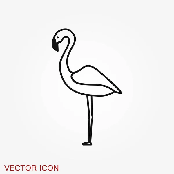 Ikona Flamingo, minimalistyczna ilustracja wektora, symbol ptaka — Wektor stockowy