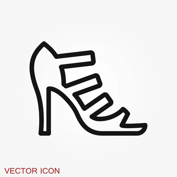 Icono de sandalia griega. Vector icono de vector en blanco y negro . — Vector de stock