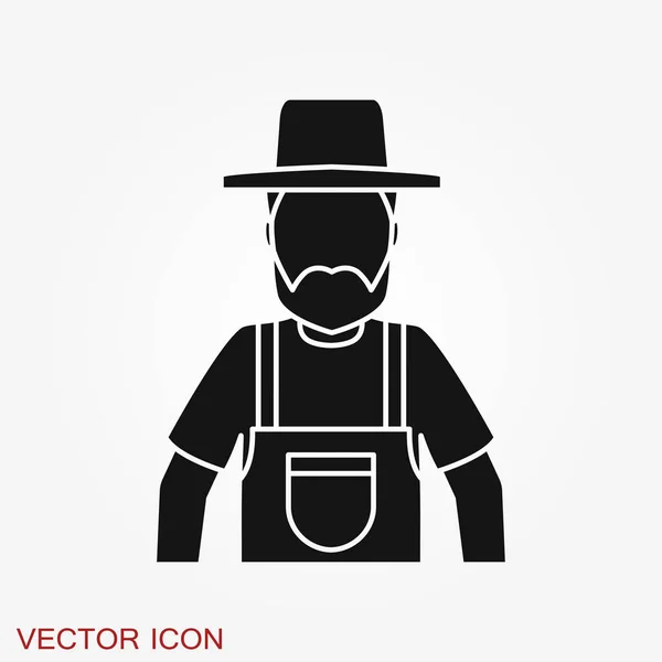 Значок фермера - векторный фермер аватар или символ — стоковый вектор
