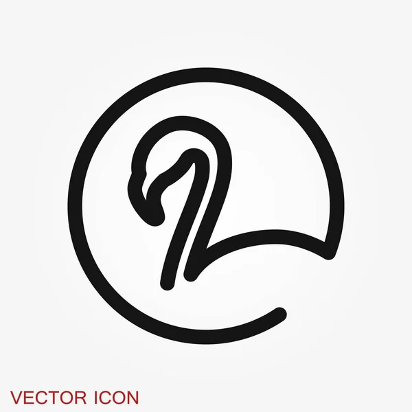 Ícone de flamingo, ilustração vetorial minimalista, símbolo de pássaro —  Vetores de Stock