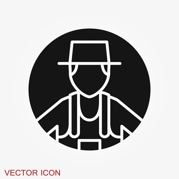 Значок фермера - векторный фермер аватар или символ — стоковый вектор