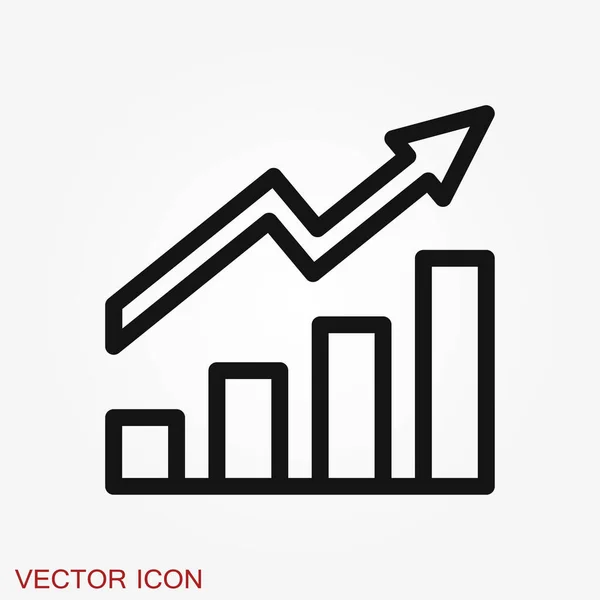 Icono de crecimiento, icono de infografía de negocios, símbolo de crecimiento de vectores — Vector de stock
