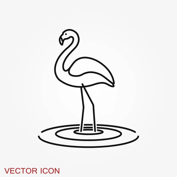 Flamingo-Ikone, minimalistische Vektorillustration, Symbol des Vogels — Stockvektor