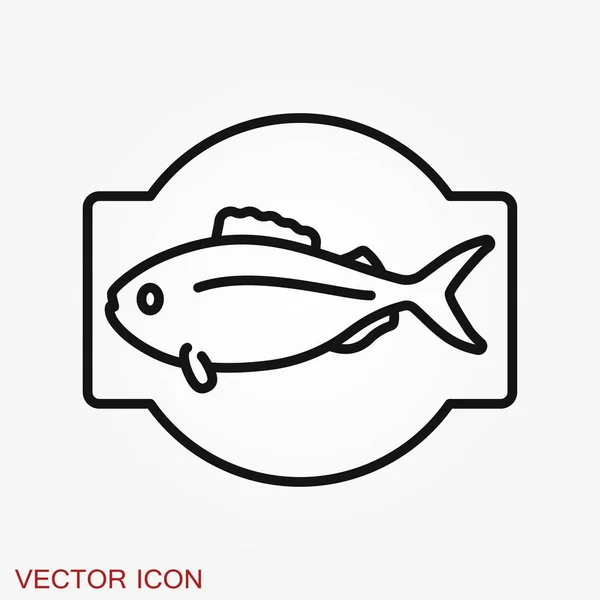 Ikon Ikan, ilustrasi vektor untuk desain - Stok Vektor
