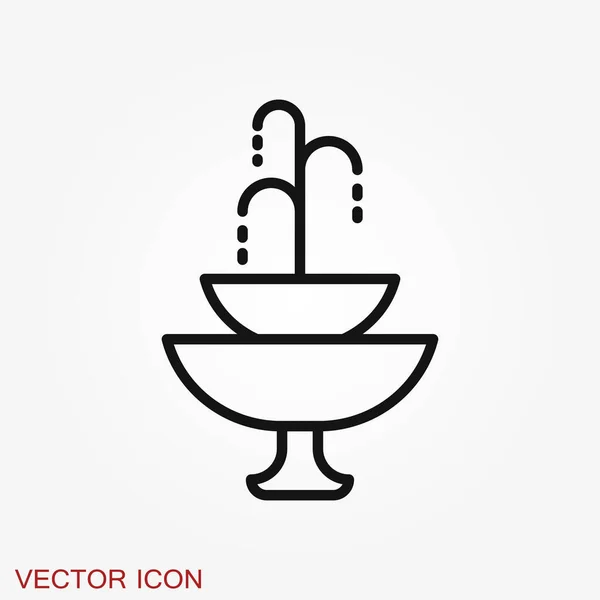 Brunnen-Symbol, Vektor-Illustration Brunnen mit Wasserspritzer — Stockvektor