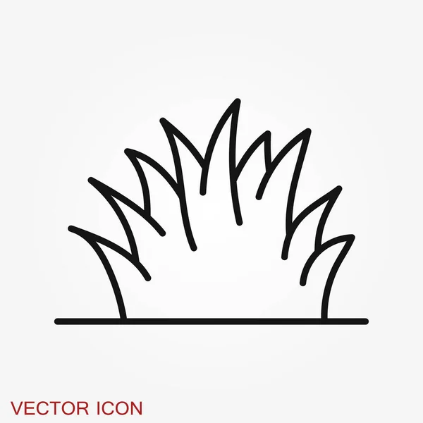 Икона травы, эко-символ травы. Векторная иллюстрация — стоковый вектор