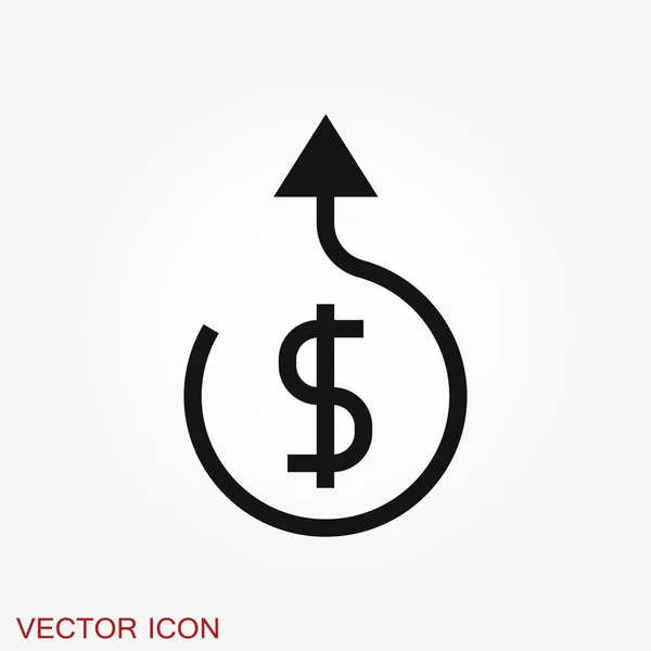 Ícone de crescimento, ícone de infográfico de negócios, símbolo de crescimento vetorial —  Vetores de Stock