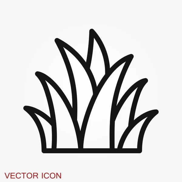 Grass icon, eco symbol of grass. Vector illustration — Stock Vector