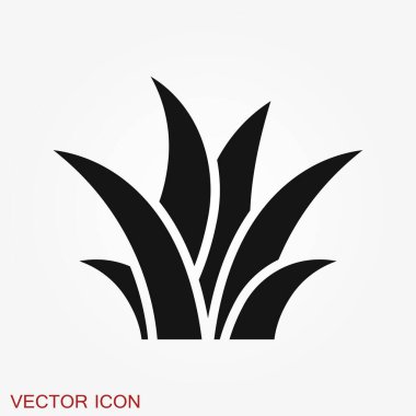 Çimen ikonu, çimlerin ekolojik sembolü. Vektör illüstrasyonu