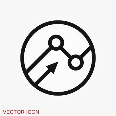 Büyüme simgesi, ticari bilgi simgesi, vektör büyüme sembolü