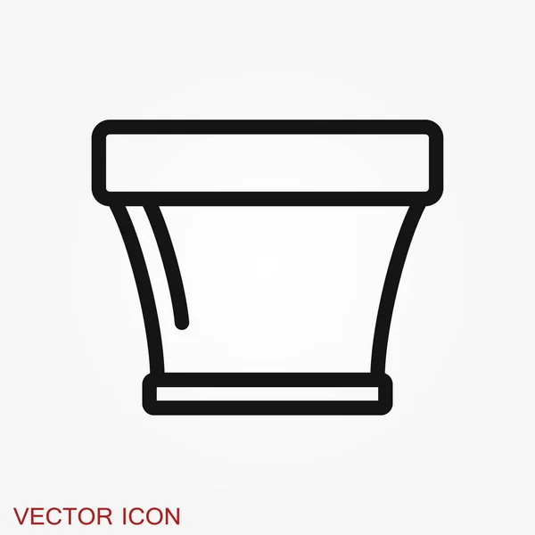 Icône de pot de fleurs, plantes vectorisées dans un pot, symbole de fleur — Image vectorielle