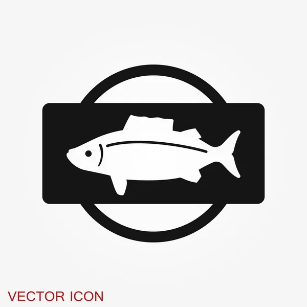 Ícone de peixe, ilustração vetorial para design — Vetor de Stock