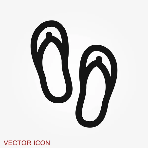Chanclas icono aislado en el fondo, símbolo de vector — Vector de stock