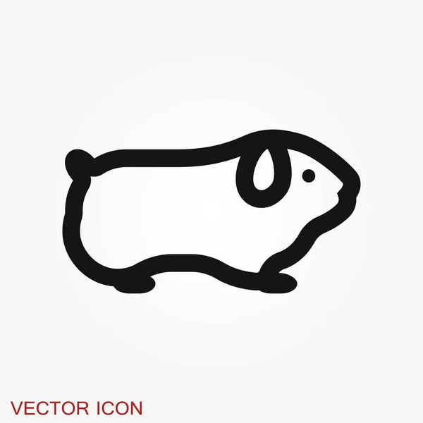 Icône de hamster en style plat sur fond, symbole animal — Image vectorielle