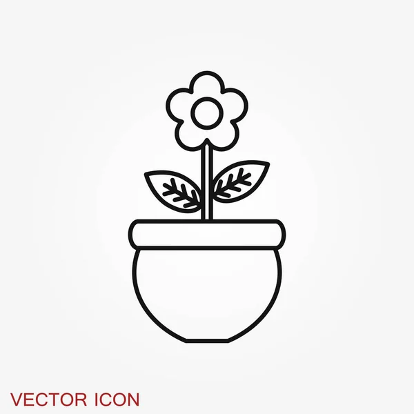 Значок квіткового горщика, векторні рослини в горщику, символ квітки — стоковий вектор
