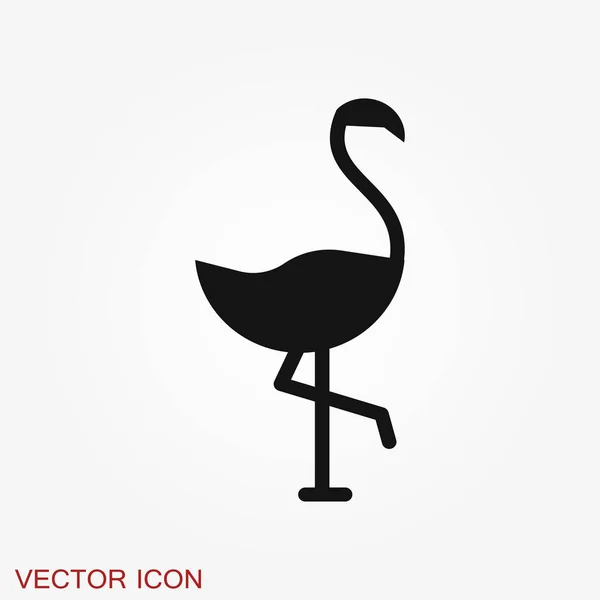 Icono flamenco, ilustración vectorial minimalista, símbolo de pájaro — Vector de stock