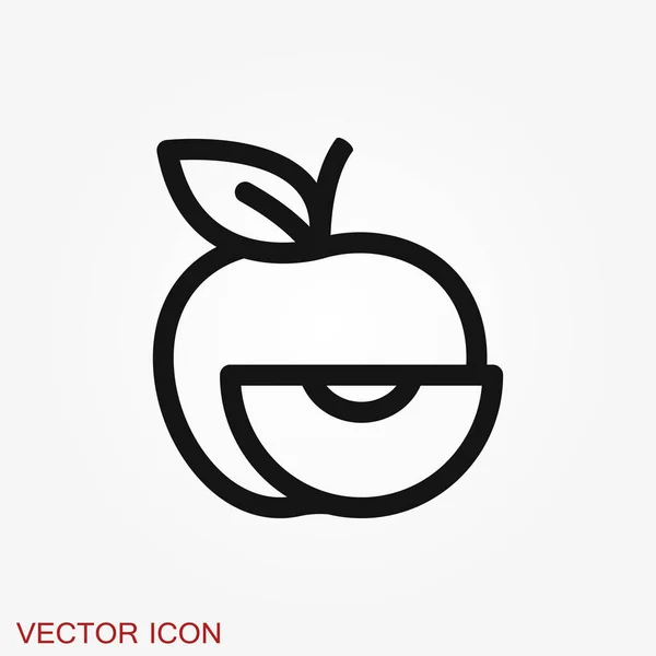 Iconos de frutas, símbolo vectorial de signos alimenticios — Vector de stock