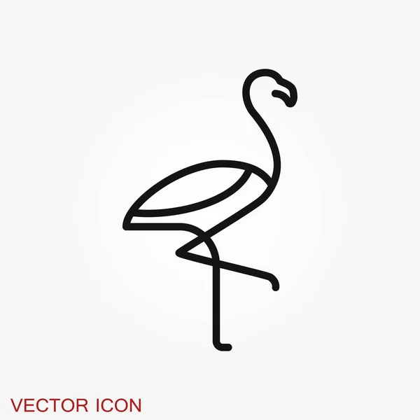 Ikona Flamingo, minimalistyczna ilustracja wektora, symbol ptaka — Wektor stockowy