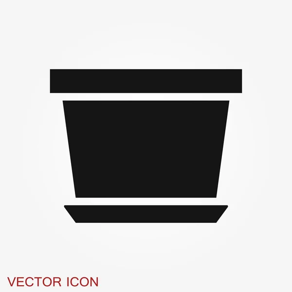 Icono de maceta, plantas vectorizadas en una maceta, símbolo de flor — Vector de stock