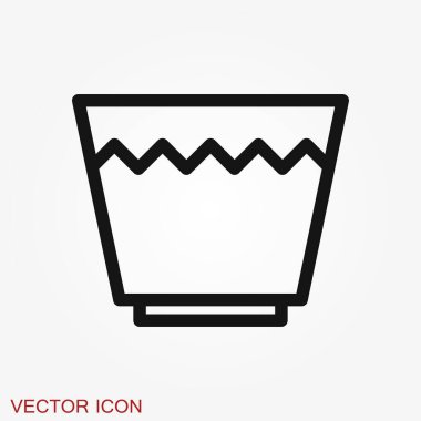 Saksı ikonu, saksıda vektörleştirilmiş bitkiler, çiçek sembolü.