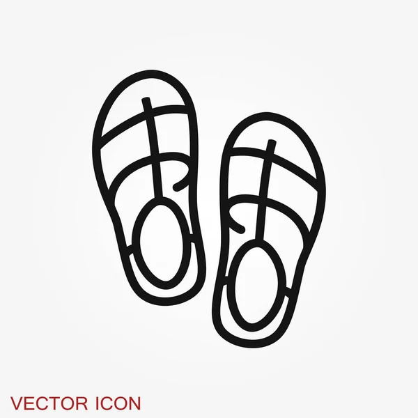 Icono de sandalia griega. Vector icono de vector en blanco y negro . — Vector de stock