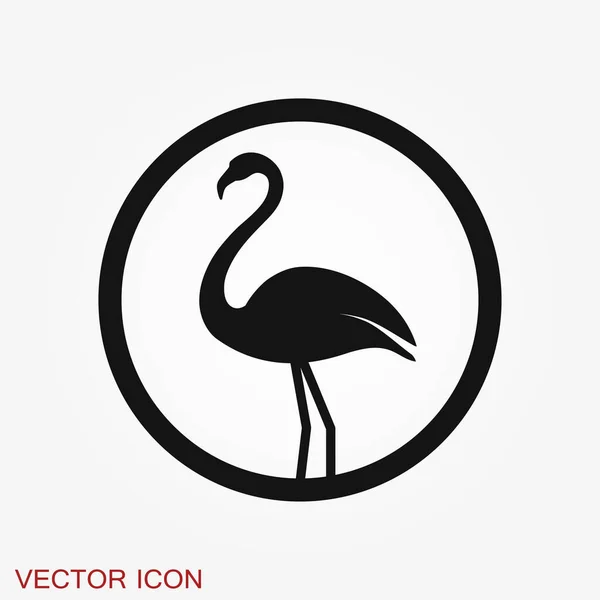 Icône flamant rose, illustration vectorielle minimaliste, symbole de l'oiseau — Image vectorielle