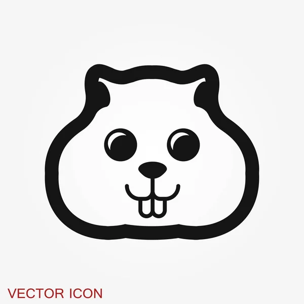 Hamstersymbol im flachen Stil auf Hintergrund, Tiersymbol — Stockvektor