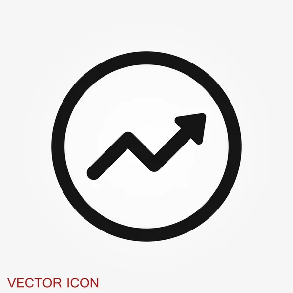 Ícone de crescimento, ícone de infográfico de negócios, símbolo de crescimento vetorial — Vetor de Stock