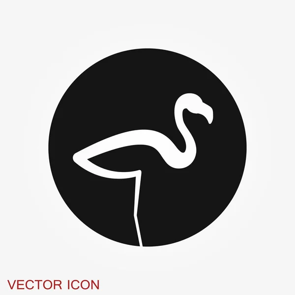 Flamingo-Ikone, minimalistische Vektorillustration, Symbol des Vogels — Stockvektor