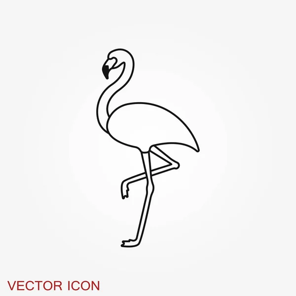 Flamingo simgesi, minimalist vektör çizimi, kuş sembolü