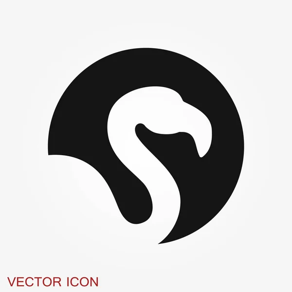 Flamingo icon, minimalistic vector illustration, symbol of bird — Stock Vector