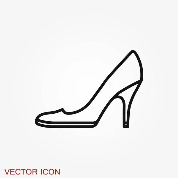 Heelhigh ikon, vektor női cipő szimbólum a háttérben — Stock Vector
