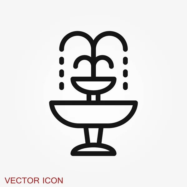Icône de fontaine, fontaine vectorielle d'illustration avec éclaboussure d'eau — Image vectorielle