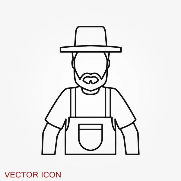 Farmer icon - vector farmer avatar or symbol — Stock Vector