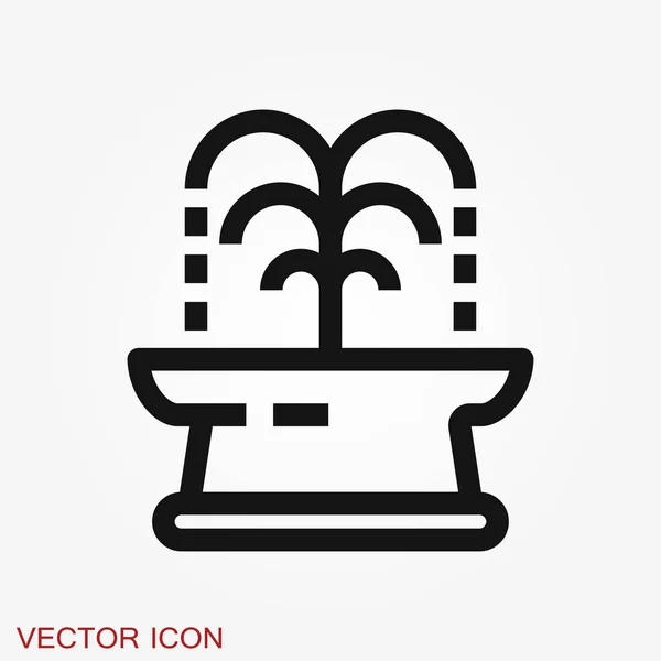 Ícone de fonte, fonte de ilustração vetorial com respingo de água — Vetor de Stock