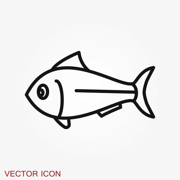 Ícone de peixe, ilustração vetorial para design — Vetor de Stock